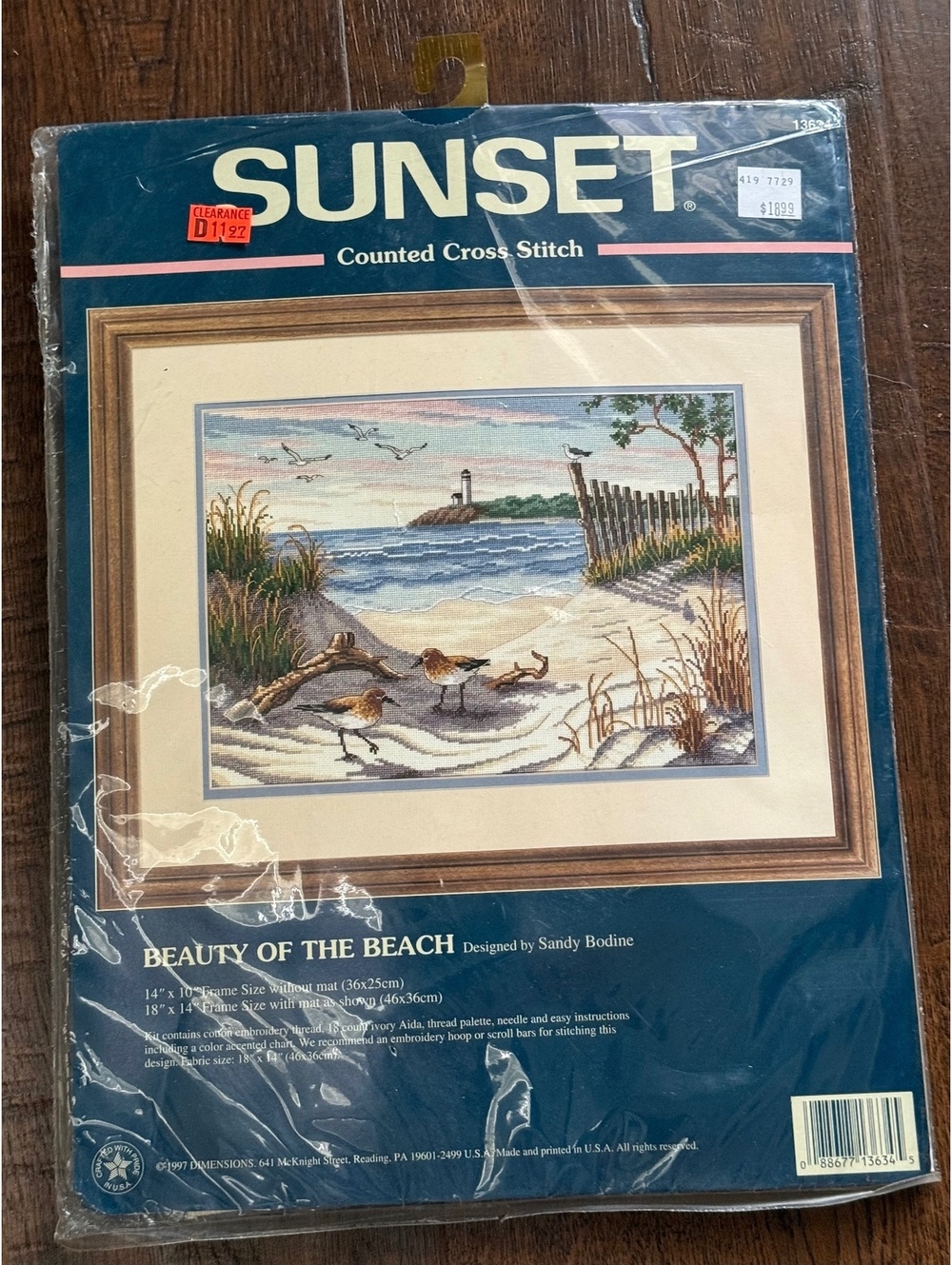 Sunset Beauty of the Beach Counted Cross Stitch Kit #13634 Sandy Bodine 1997